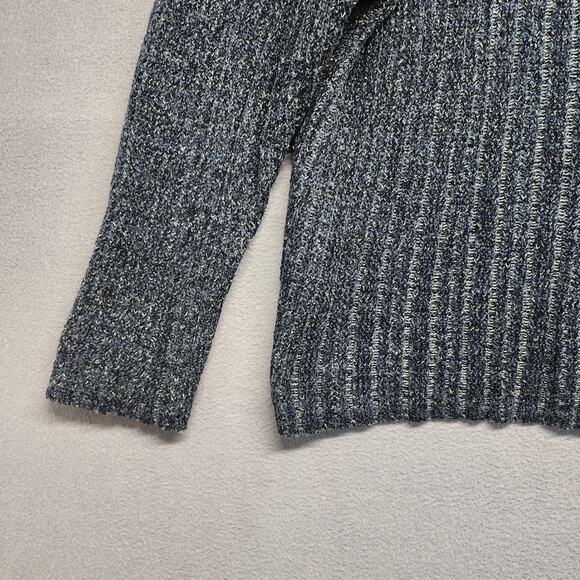 Ted Baker London Womens Sweater Size 3 US Medium Blue V Neck Cotton Blend Ribbed - Picture 16 of 16